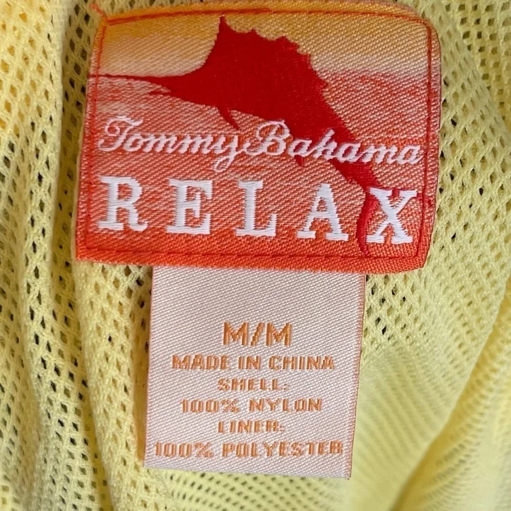 Bi: TOMMY BAHAMA Relax Swim Trunks Men M Blue Micro Twill Elastic Drawstring